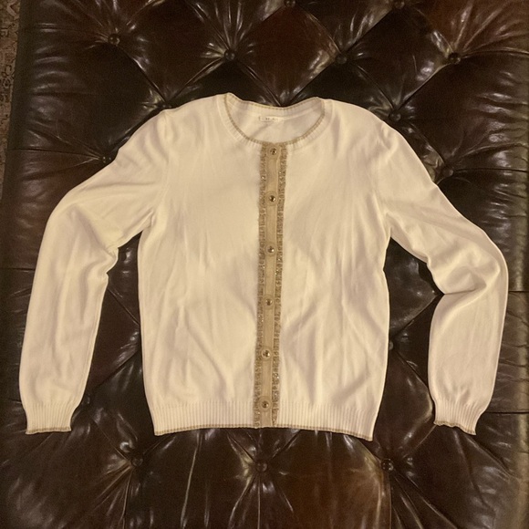 Escada beautiful cream button up lightweight sweater - Picture 12 of 12